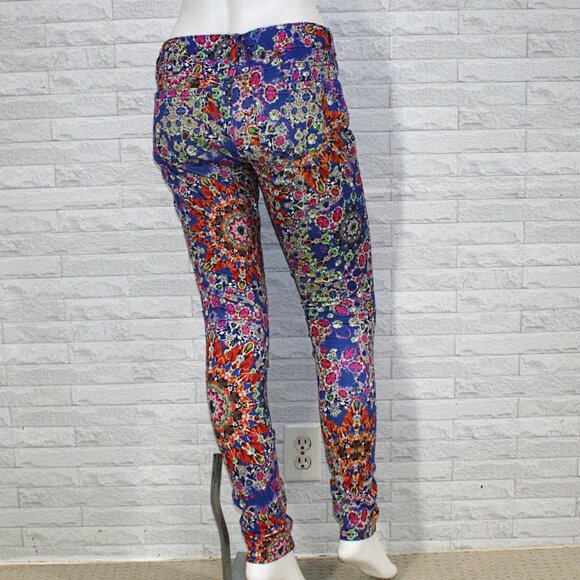 L'AMOUR NANETTE LEPORE Printed Floral Paisley Denim Jeans Leggings Jeggings 3 - Picture 5 of 13